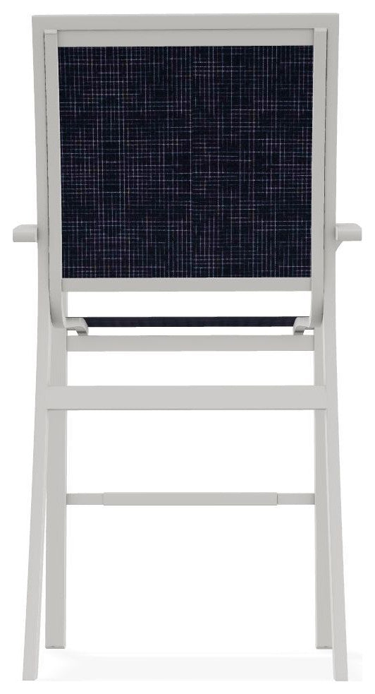 Kendall Sling Bar Height Stackable Outdoor Stool, Moments Navy/Snow
