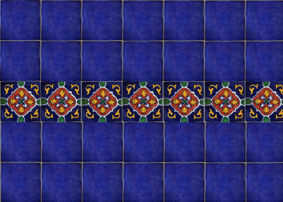 3x3 16 pcs Blue Granada Talavera Mexican Tile