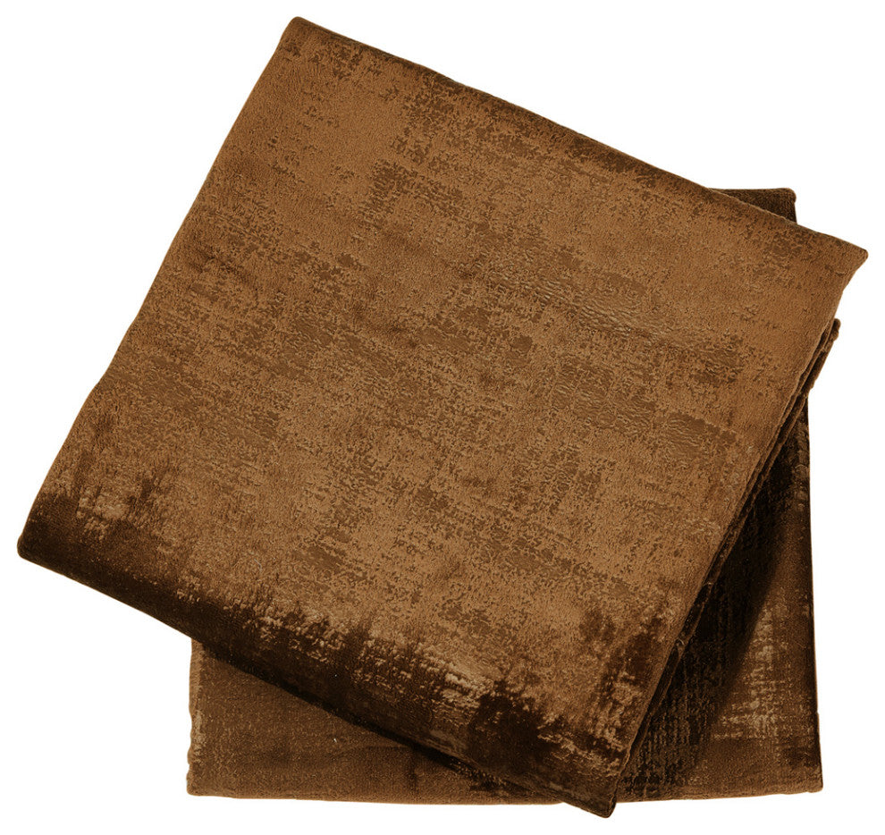Velvet 2 Piece Euro Pillow Cover Set, Tobacco Brown, 2 Piece, 26"x26"
