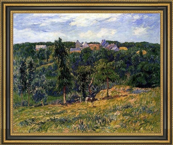 Henri Moret Village Near CloharsFramed Premium Canvas Print, 16"x20"