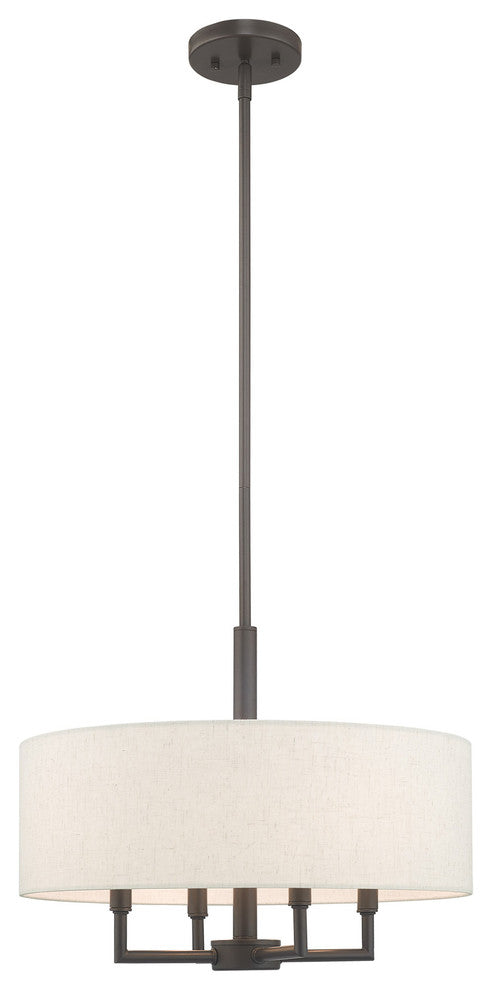 Livex Lighting English Bronze 4-Light Pendant Chandelier