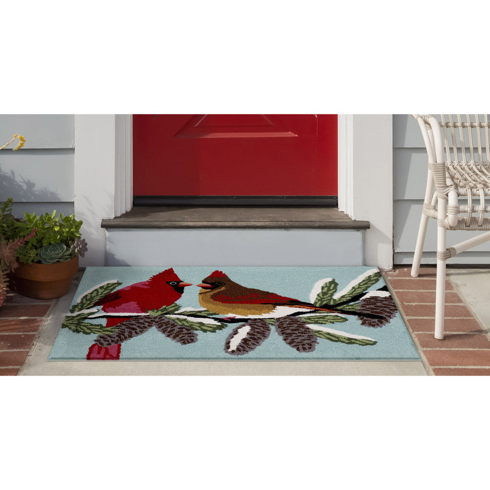 Frontporch Cardinals Indoor/Outdoor Rug Sky 2'x3'