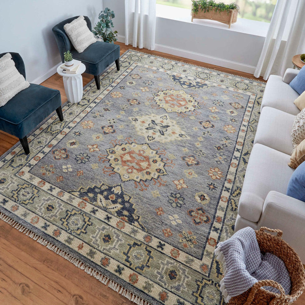 Foxboro R69CI Transitional/Bohemian & Craftsman Area Rug, Gray, 8'x10'