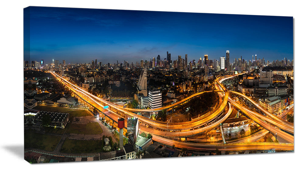 "Highway and Main Traffic Bangkok" Canvas Print32"x16"