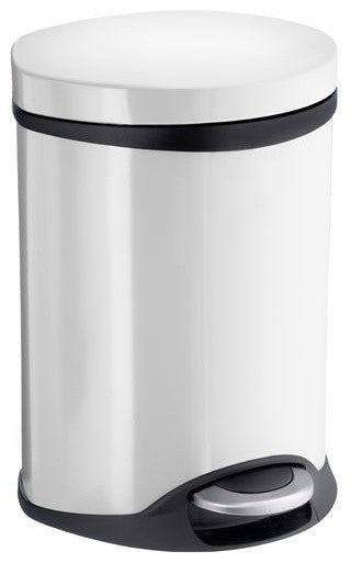 Pedal Bin Stainless Steel, White, 6 Liter