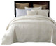 Tache Powder Snow 100% Cotton Solid White Quilt Bedspread Set, California King