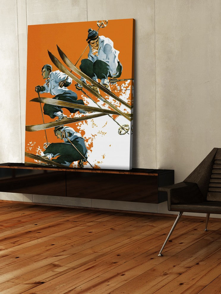 "Ski Jumpers" Painting Print on Canvas by Ski Weld