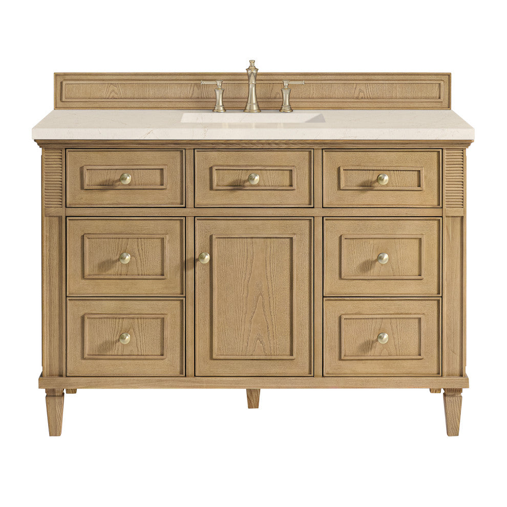Lorelai 48" Single Vanity, Light Natural Oak, 3 CM Eternal Marfil Top