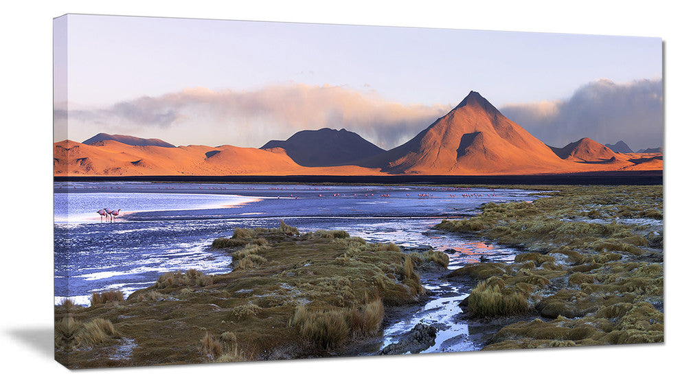"Colorada Lagoon And Volcano Pabellon" Landscape Wall Art, 1 Panel, 60"x28"