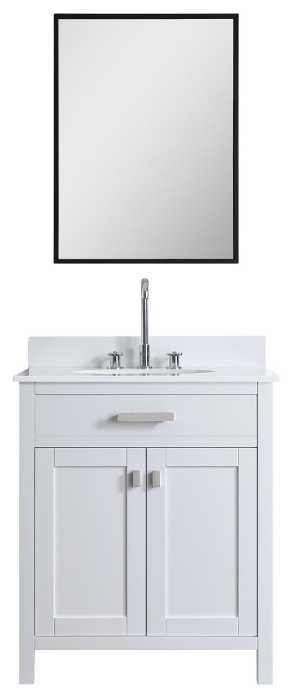 London 29-in White Bathroom Vanity Base Cabinet Without Top