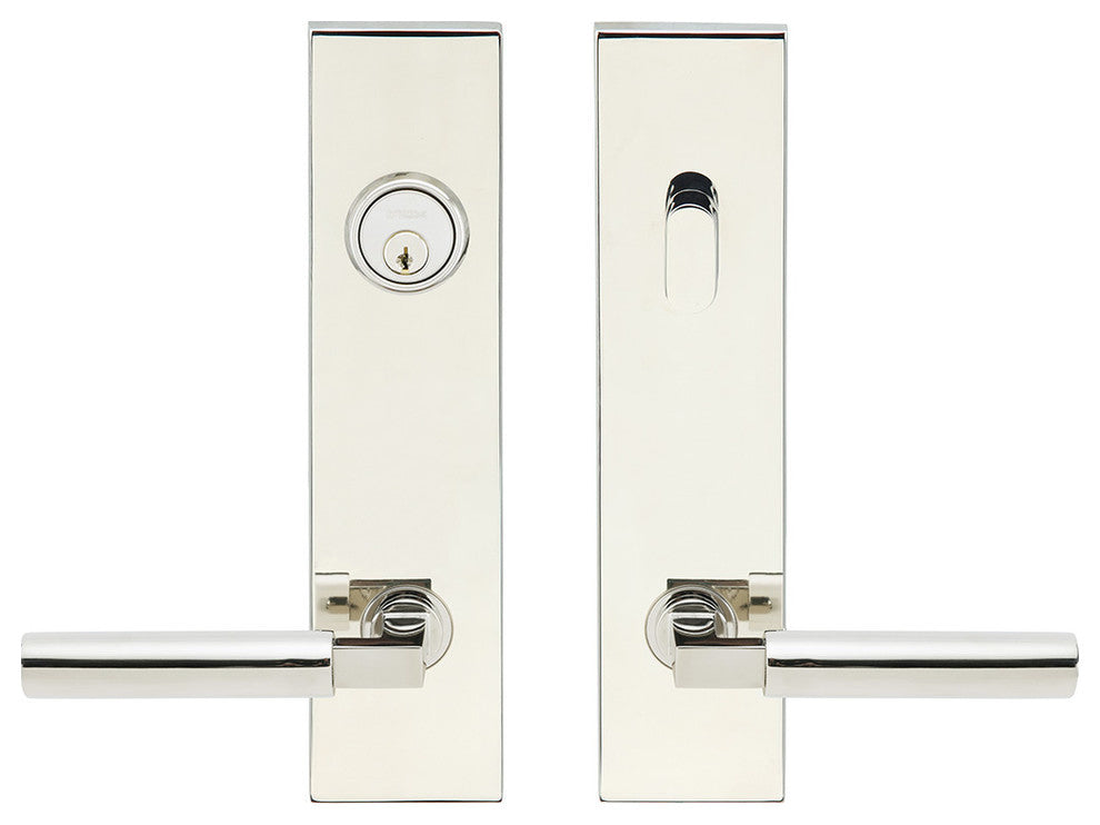 Aurora Lever, Tubular Entry, Single Cylinder, LH, Polished Stainless Steel