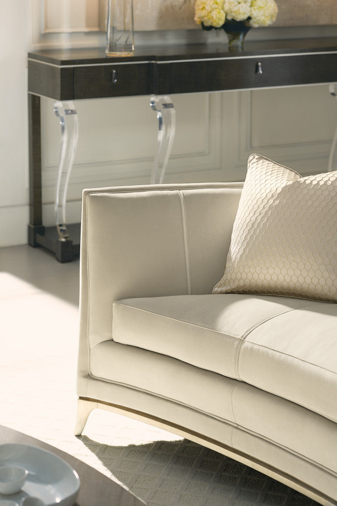 Bend The Rules Curved Sofa With Silver Leaf Frame