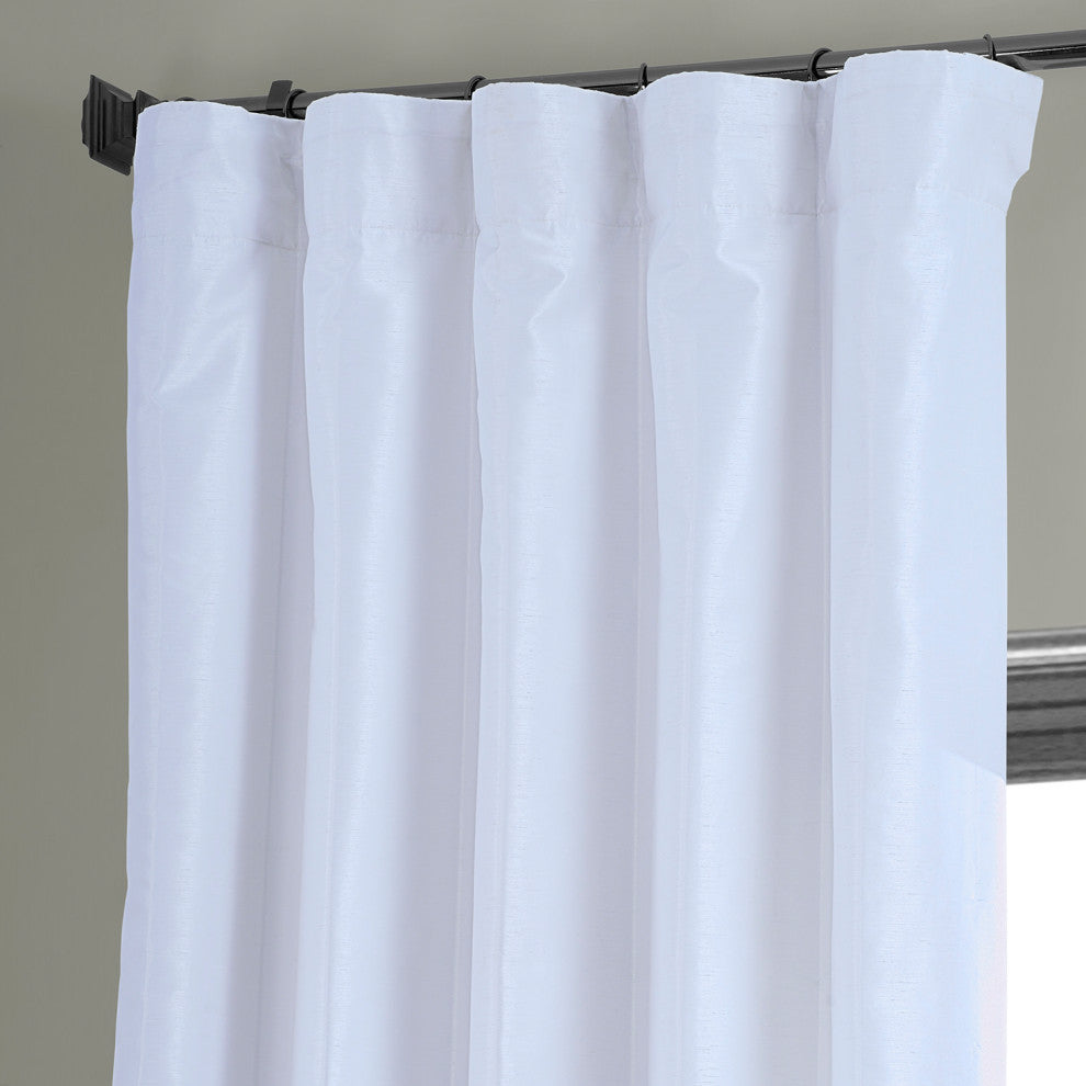 Ice Vintage Textured FauxDupioni Silk Curtain Single Panel, 50"x96"