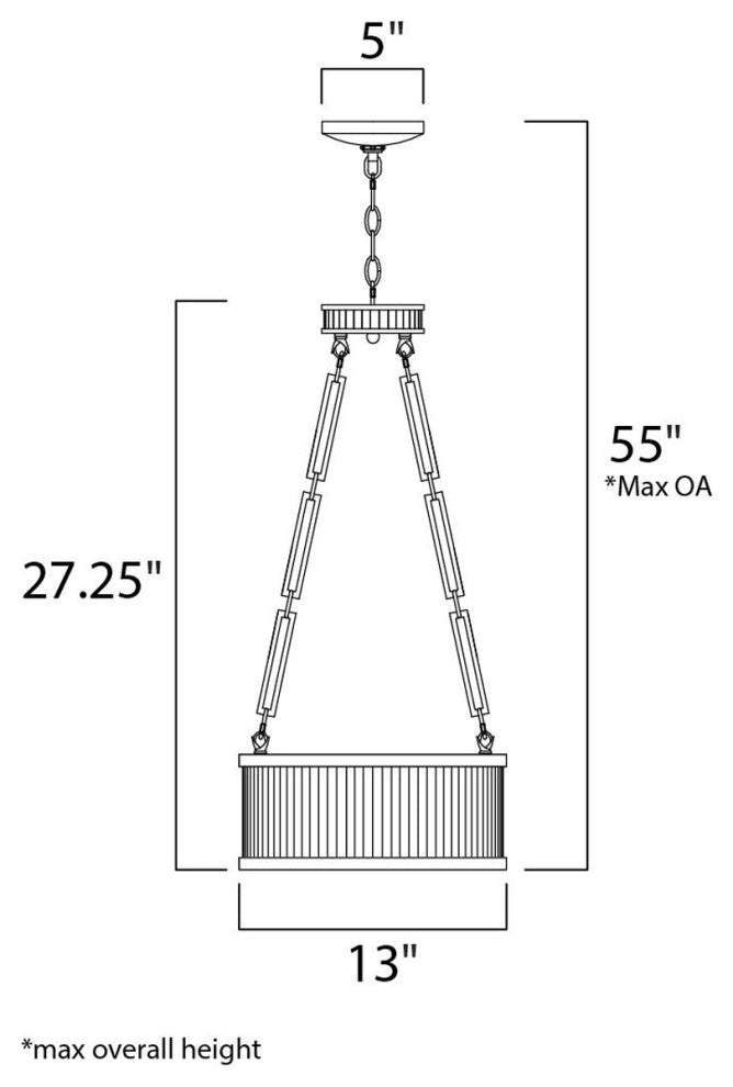 Ruffle 13"W 3-Light Pendant Light Fixture Weathered Zinc and Satin Nickel Finish