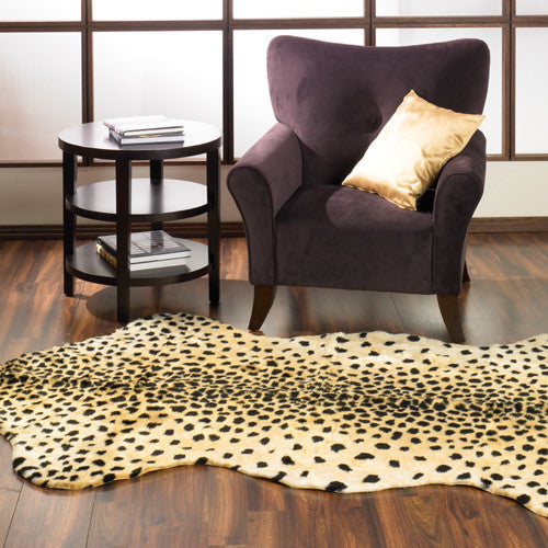 Faux Cheetah Pelt Rug, 40"x55"