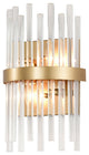 Eva 2-Light Crystal Glass Bar Wall Sconce, Glossy Bronze Finish