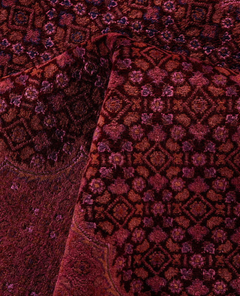 Overdyed One-of-a-Kind Hand-Knotted Area Rug Pink, 6' 7" x 9' 8"