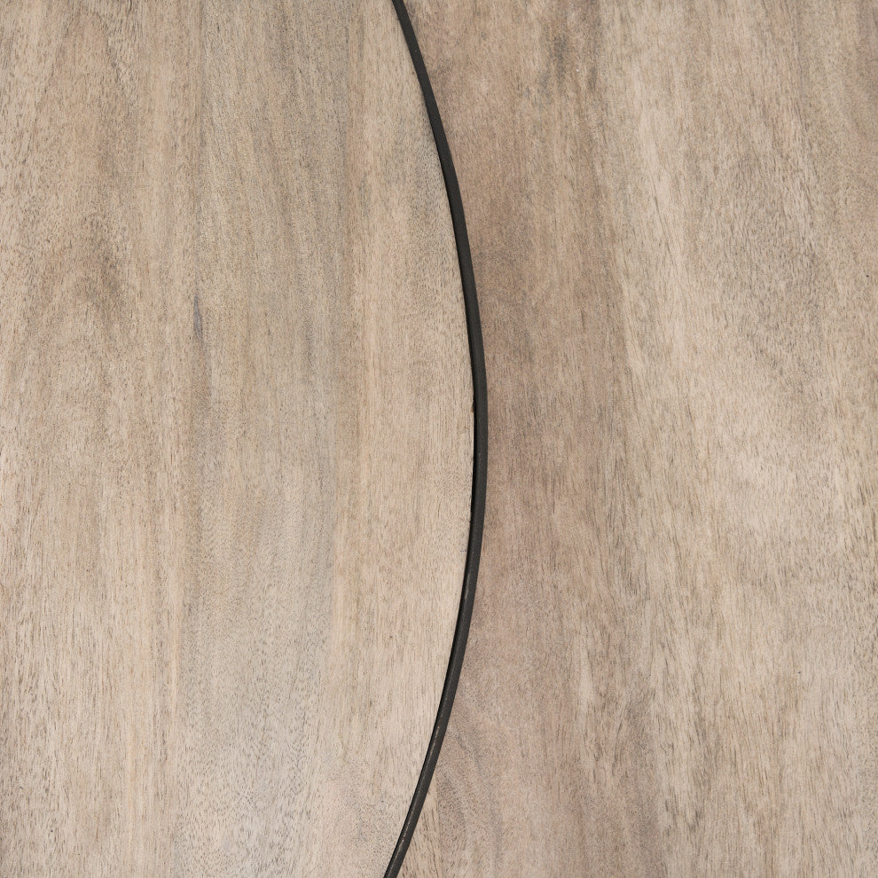 Clapp Round Light Brown Nesting Coffee Tables, Set of 2