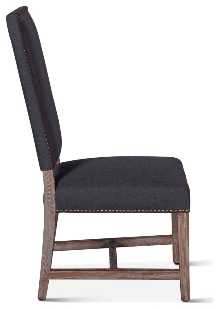 Dani High Back Formal Dining Chair, Charcoal, Set of 2