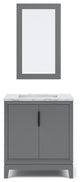 Elizabeth 30" Single Sink Carrara White Marble Vanity, Cashmere Gray