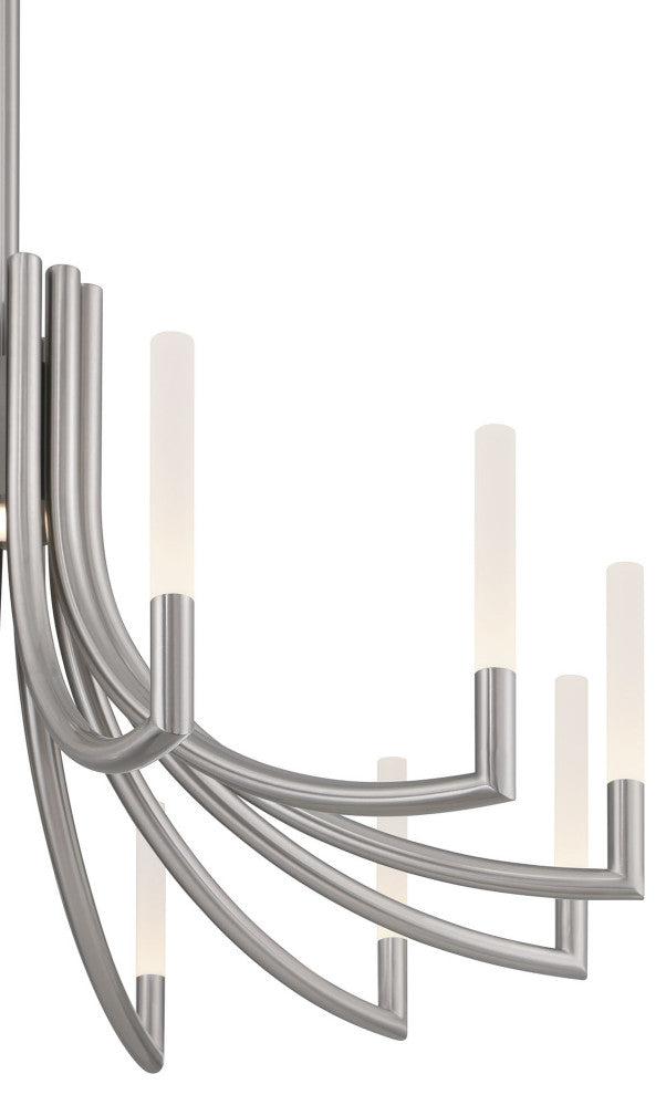 Olette 12L 36" Sn Frosted Chandelier