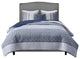 Madison Park Bennett 4 Piece Jacquard Quilt Set With Throw Pillow, Navy