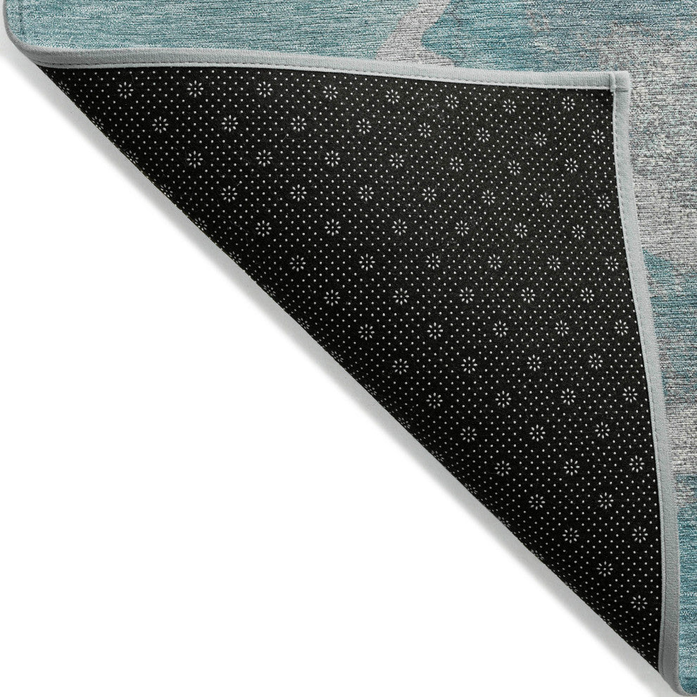 Machine Washable Indoor/Outdoor Chantille ACN1889 Teal 10' x 14' Rug