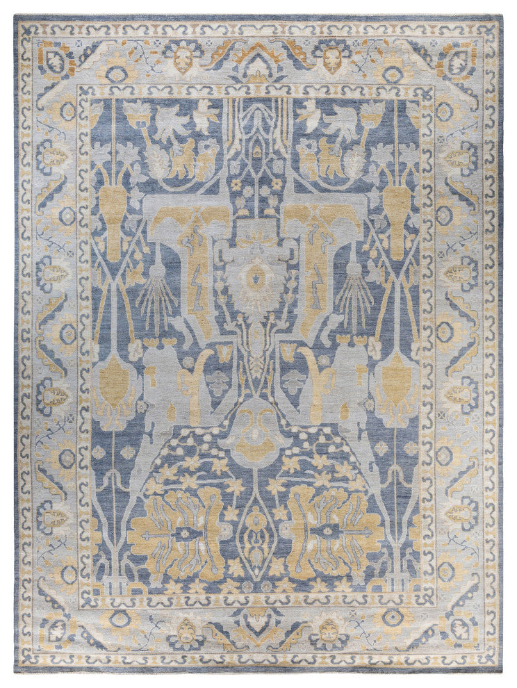 Oushak One-of-a-Kind Hand-Knotted Area Rug Gray, 10'2" x 13'8"