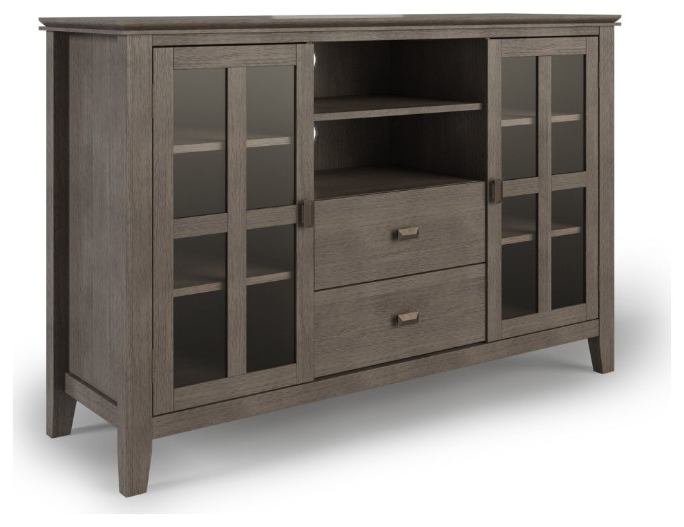 Artisan Solid Wood 53" Wide Tv Media Stand In Farmhouse Grey For Tvs Up To 60"es