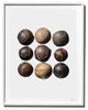 Nine Vintage Baseballs, Photograph, White Frame, 14''x18''