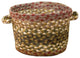 Olive, Burgundy and Gray Utility Basket, 12"x8.5"