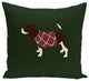 Warmest Wishes, Decorative Holiday Animal Print Pillow, Dark Green, 20"x20"