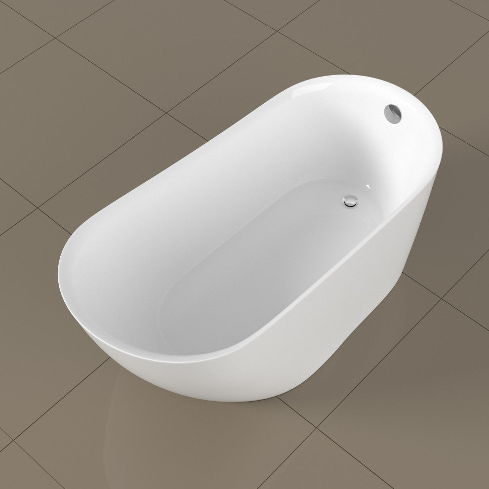 59" Streamline Soaking Freestanding Tub, Internal Drain