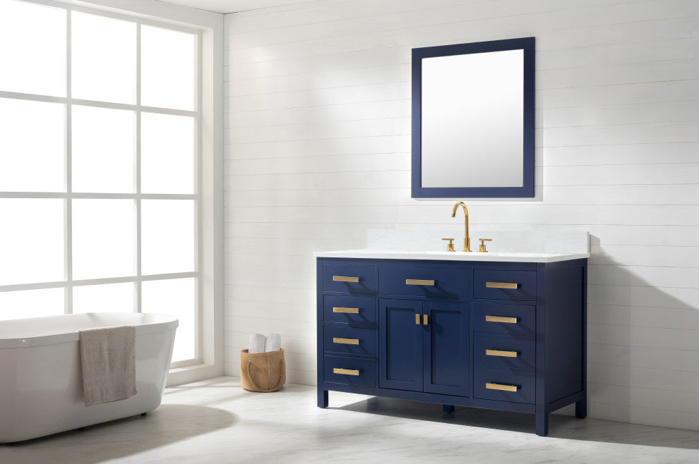 Valentino Single Vanity, Blue, 54"