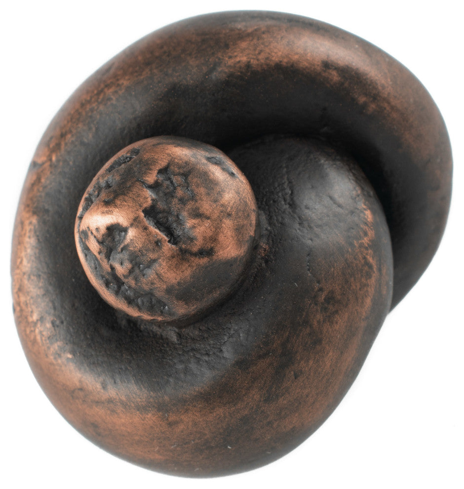 Knot Pewter Cabinet Hardware Large Knob, Bronze