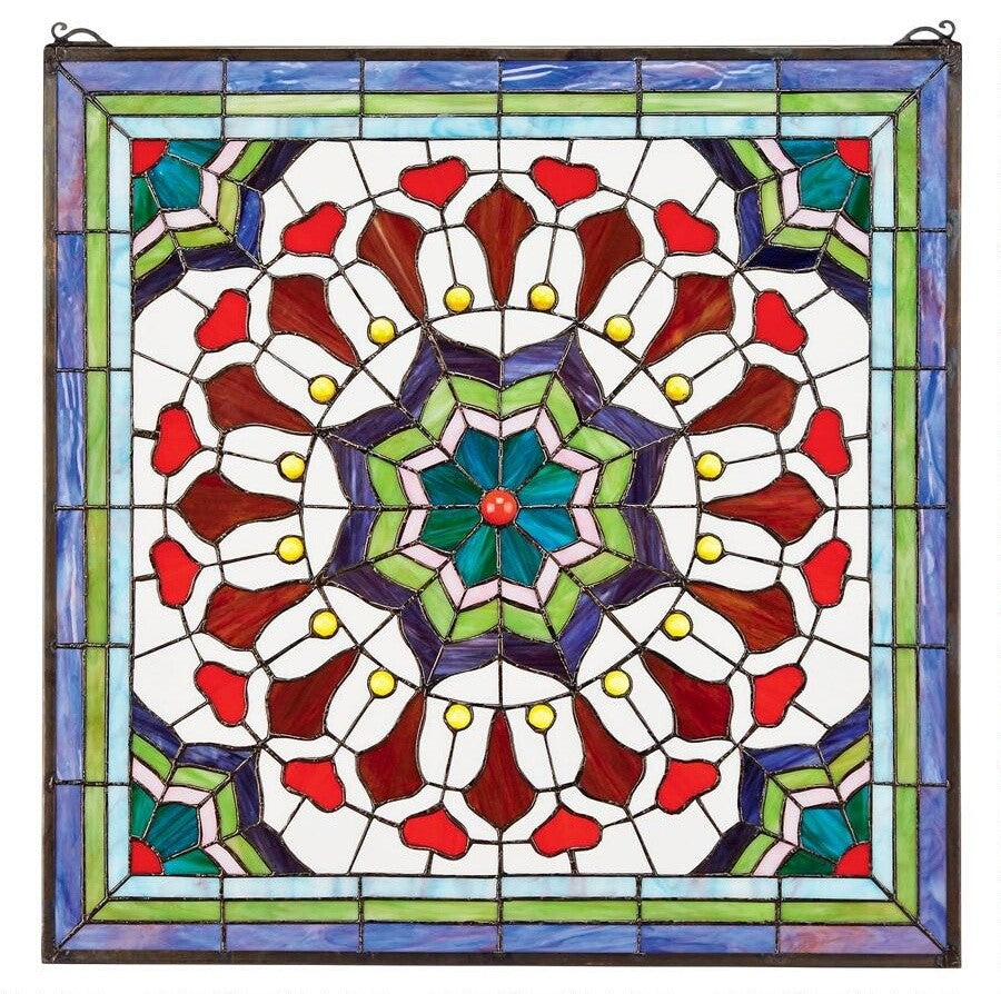 Victorian Floral Stained Glass Window
