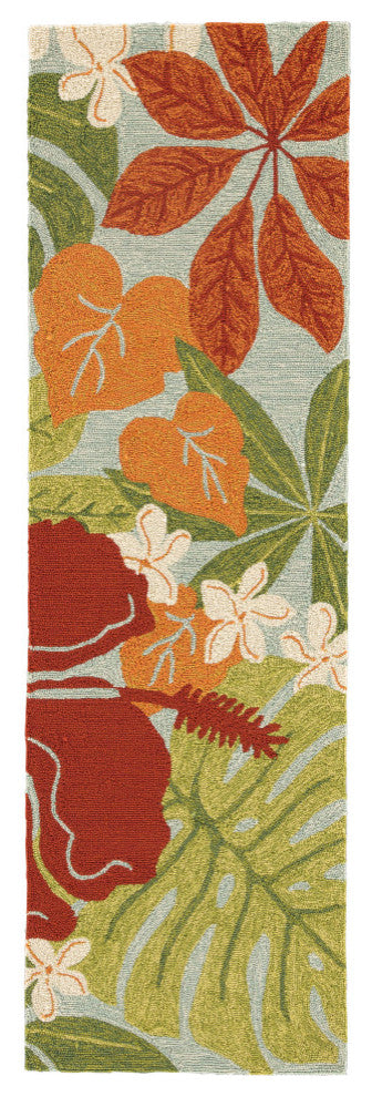 Jaipur Living Luau Indoor/Outdoor Floral Multicolor/Blue Area Rug, 2'6"x8'