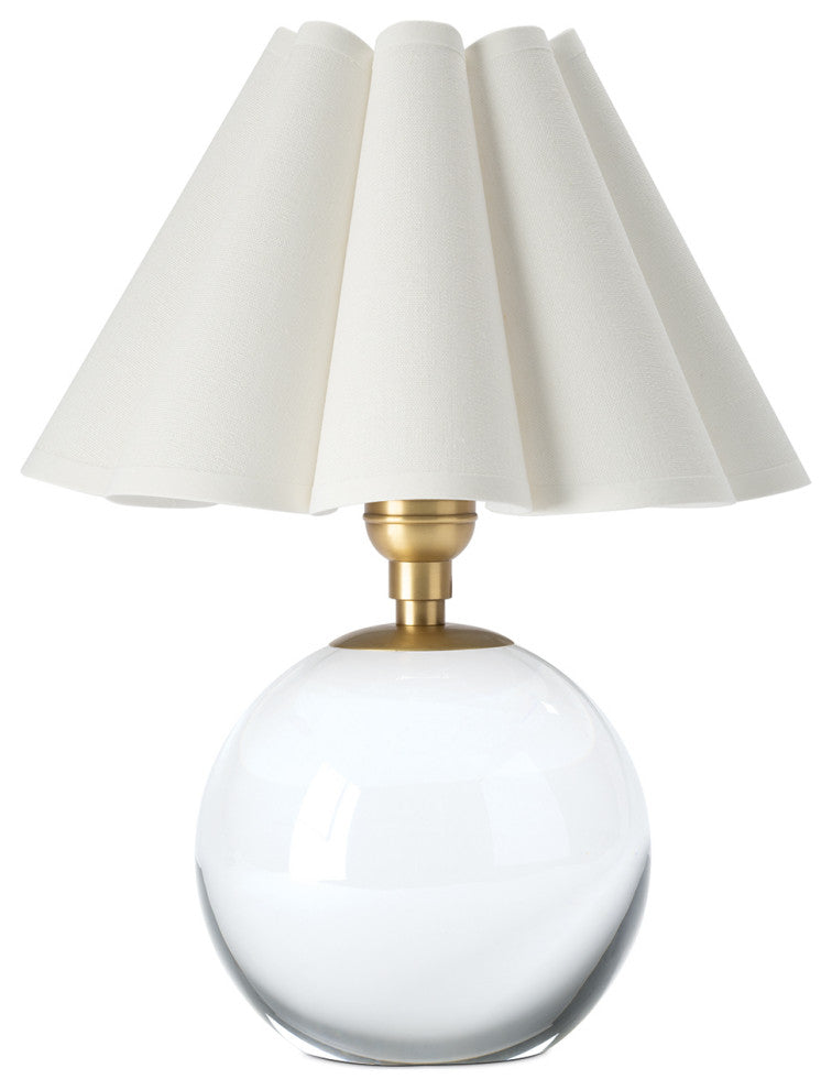 Giorgio Crystal Mini Lamp, Natural Brass With White Shade