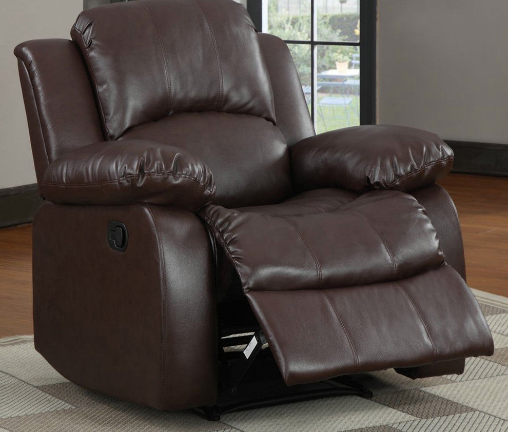Homelegance Cranley Reclining Chair, Brown Leather