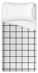 Black and White Grid Twin Brushed Poly Duvet Cover