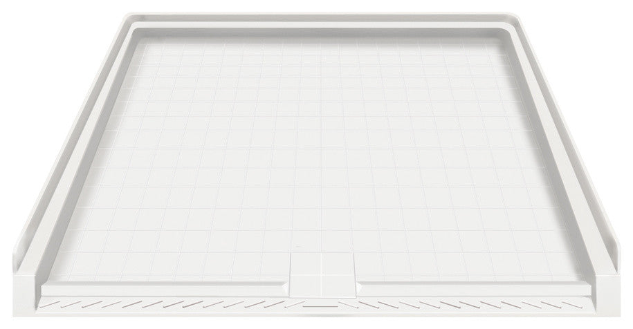 39.5"x37.75" Solid Surface Barrier-Free Right-Hand Shower Base, White