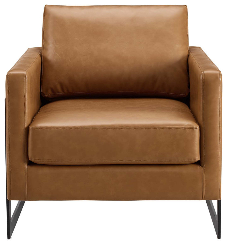 Posse Vegan Leather Accent Chair - Black Tan
