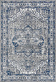 Modern Persian Vintage Medallion Area Rug, Grey, 12 X 18