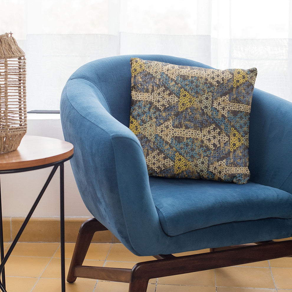 Plutus Blue Arrows Stripe Luxury Throw Pillow, 20"x26"