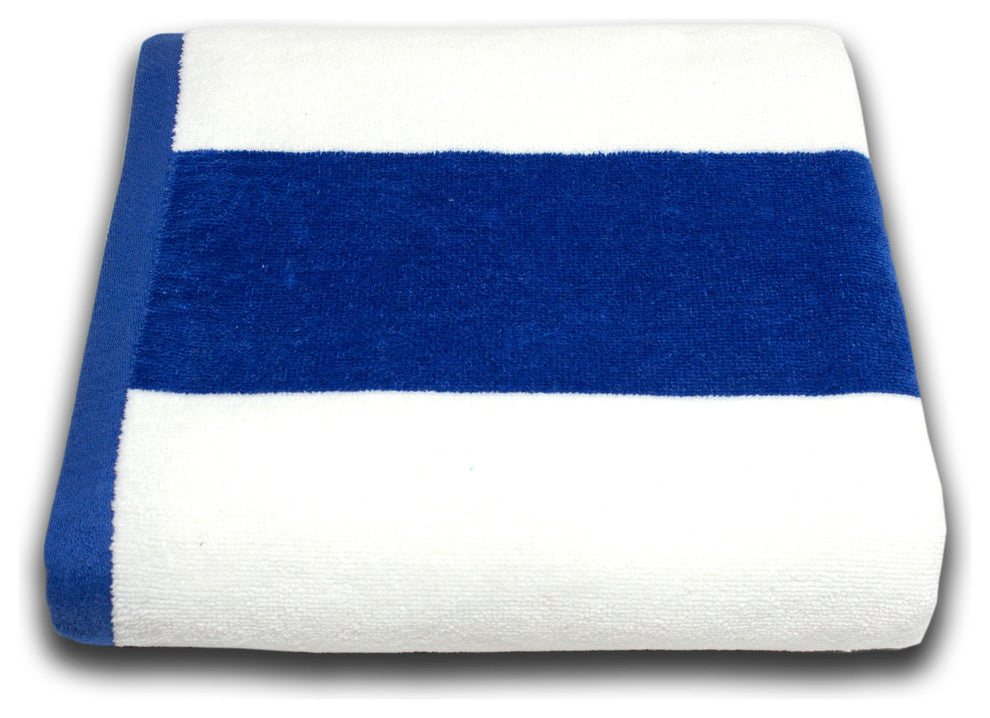 Tropical Cabana 100% Cotton Beach Towel, Royal