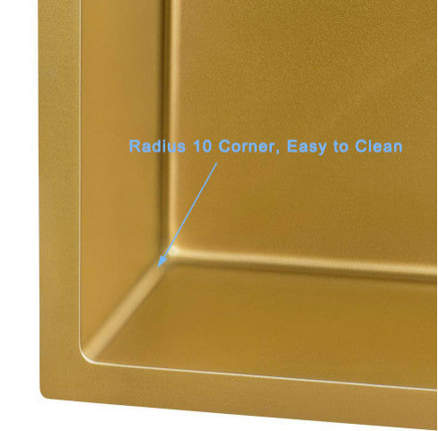 HIGOLD Single Bowl Undermount Kitchen Sink, Nano, PVD Gold