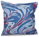 Marble Blend, Geometric Outdoor Pillow, Blue, 18"x18"