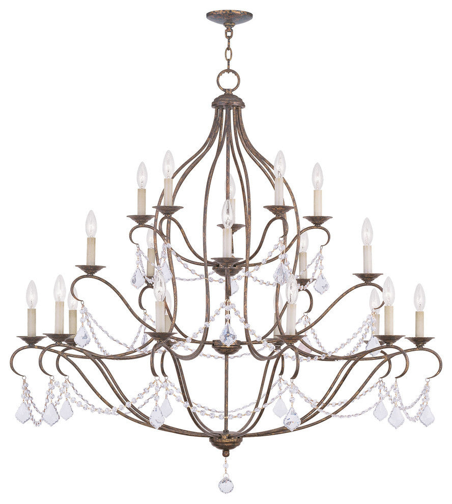 Chesterfield Chandelier, Hand-Applied Venetian Golden Bronze