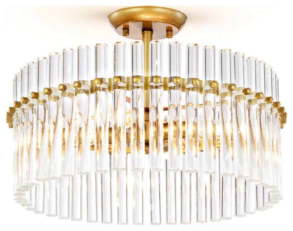 Cervine 4-light Crystal Flush Mount