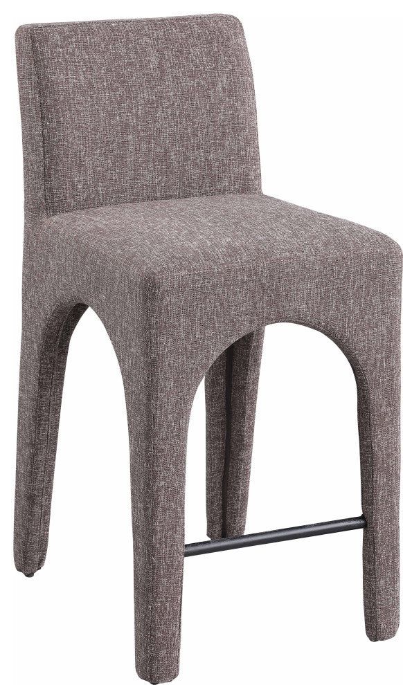 Gramercy Linen Textured Fabric Stool, Brown